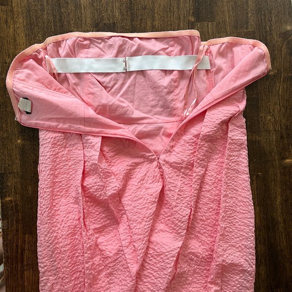 J Crew Embossed-Cotton Strapless Lorelei dress, Size 10, Bright Tulip Pi… - Picture 8 of 9